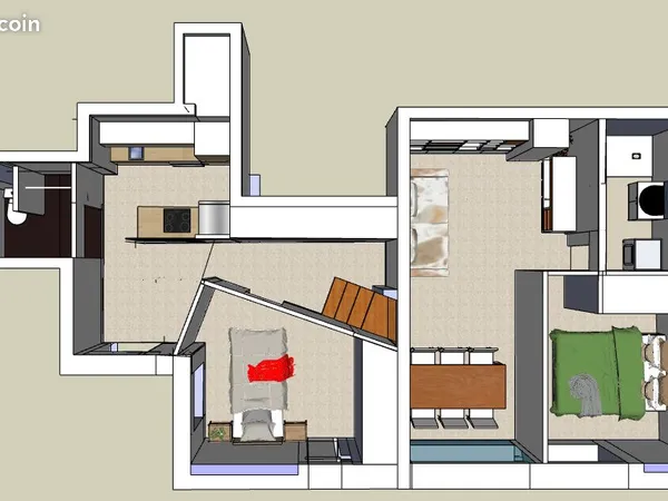 Grange blanche 3 pieces 57m2