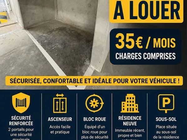 Location place moto 35 euros CC