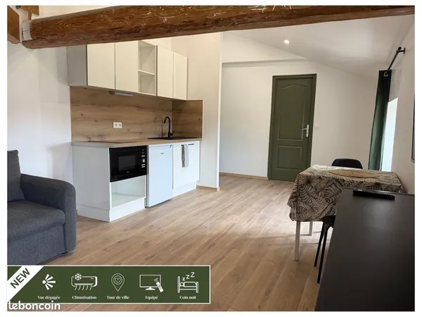 T1 bis refait à neuf meublé 30m2 - tour de ville - clim - DPE C