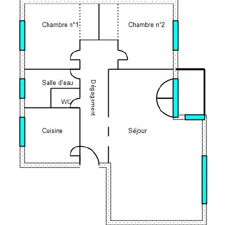 T3 calme + balcon + 2 chambres + nombreux rangements intégrés + cave dispo le 1/11