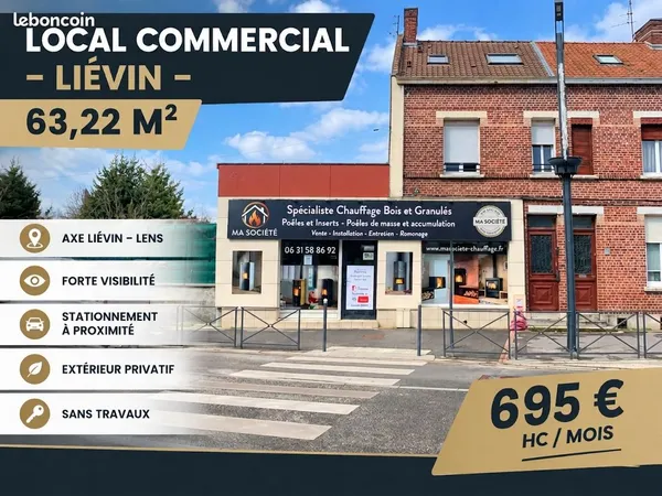Local commercial 63 m² à louer - Liévin, axe Liévin-Lens - Vitrine