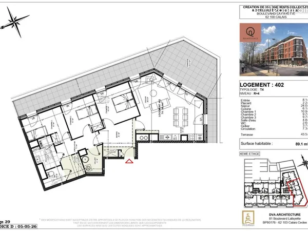 Appartement 4 pièces 89 m²