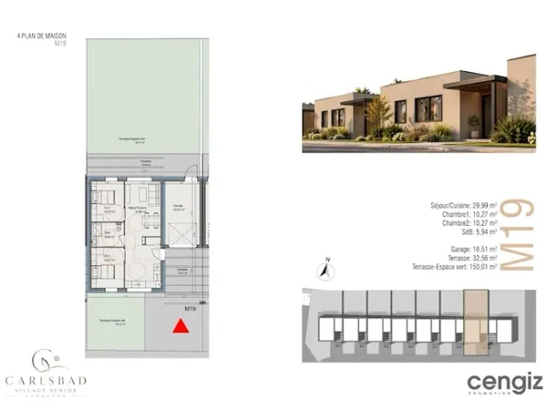 Maison 3 pièces 57 m²
