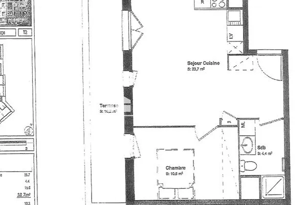 Appartement 2 pièces 39 m²
