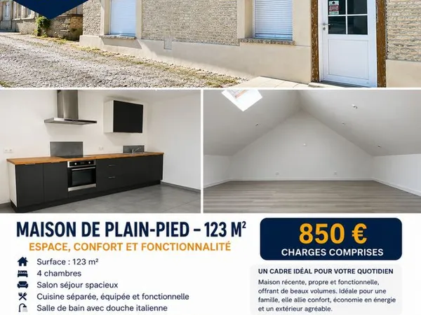 Maison Location Bayel 5p 123m² 850€