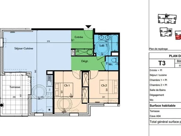 Appartement 3 pièces 79 m²