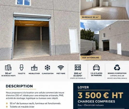 Cellule commerciale / bureaux + dépôt