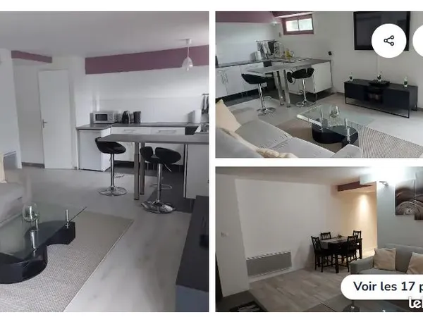 Grand studio meublé indépendant en rez-de-jardin