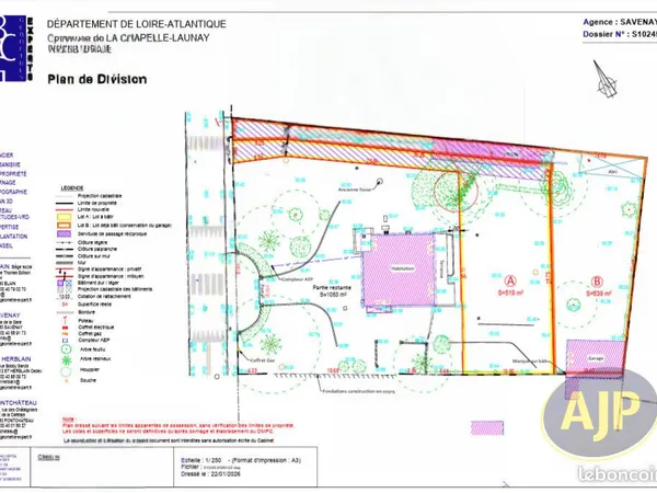 Terrain 539 m² LA CHAPELLE LAUNAY
