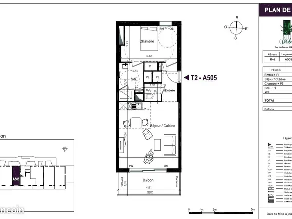 Appartement 2 pièces 49 m²
