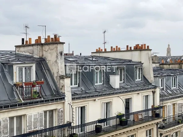 Studette 75009 Paris - 1 pièce 6.65 m² loi Carrez et 11.15m² au sol