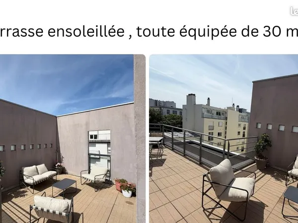 Location appartement - coeur de Brest - 3 chambres - 5ème étage avec ascenseur - terrasse - lumineux