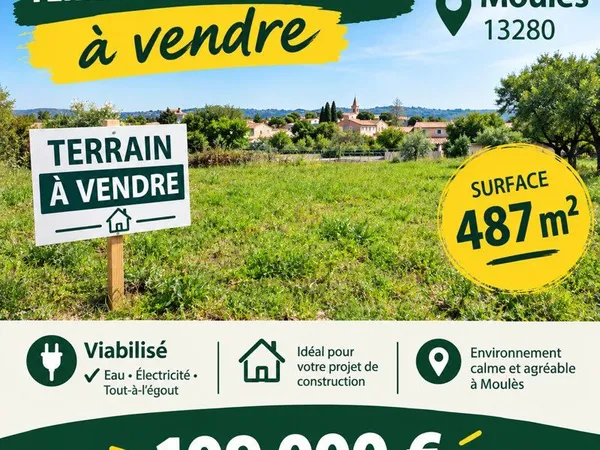 Terrain constructible de 487 mètres carrés