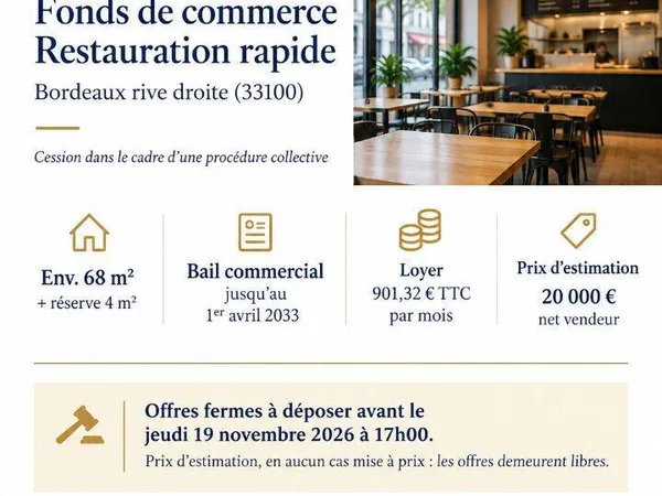 Fonds de commerce 68 m²