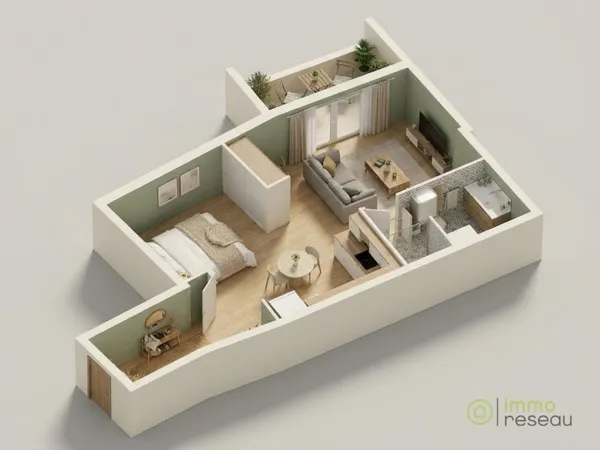 Appartement en frais réduits 1 pièce 40 m²