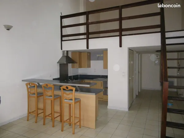 Grand F2 duplex en TBE de 61 m2 (Carrez)