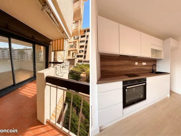 T2 de 35 m² entièrement rénové avec balcon, vue piscine et parking
