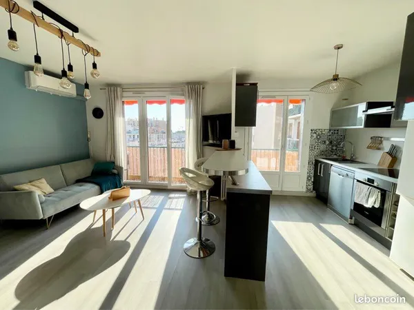 Appartement 2 pièces meublé avec balcon et cave