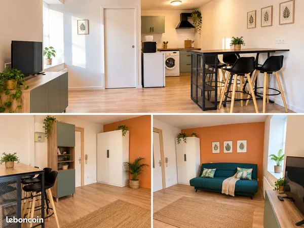 Studio 24m2 meublé renové proche nature