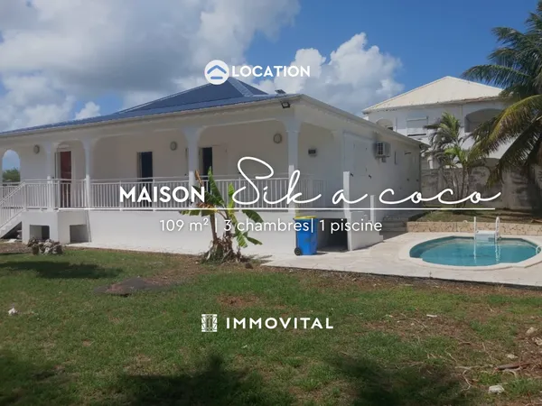 LOCATION BELLE VILLA F4 VIDE AVEC PISCINE - LE MOULE
