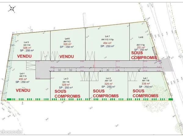 Terrain 250 m² Ligné