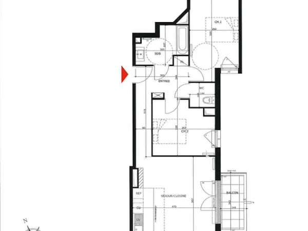 Appartement 3 pièces 64 m²