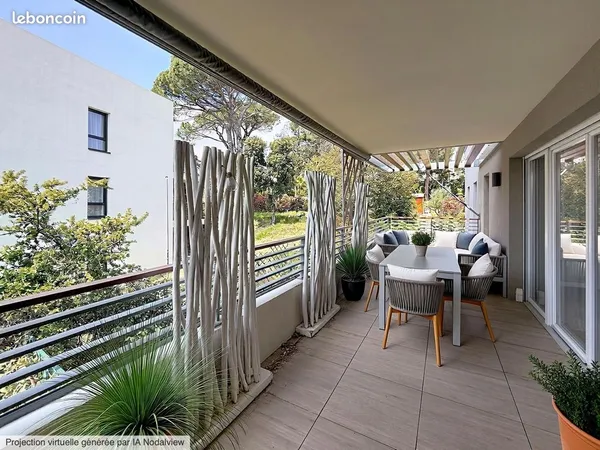 Location bel appartement meublé 4 pièces - 96m2 avec terrasse et 2 box à Saint Raphaël - quartier Va