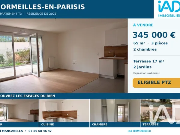 Appartement 3 pièces 65 m²