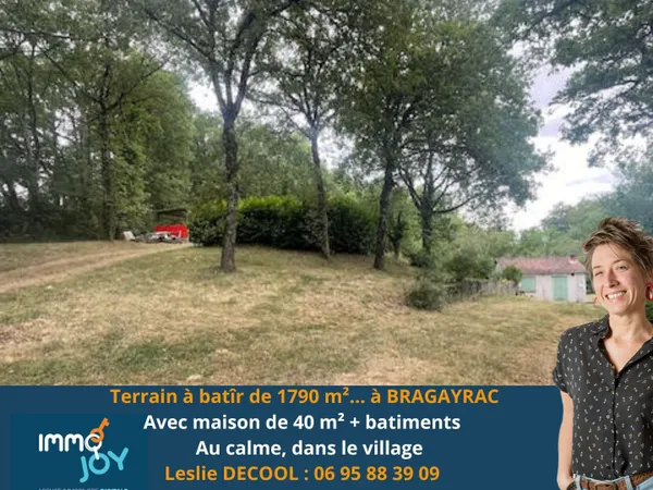 Terrain à bâtir de 1790 m2 avec une maison de 40 m2 à BRAGAY
