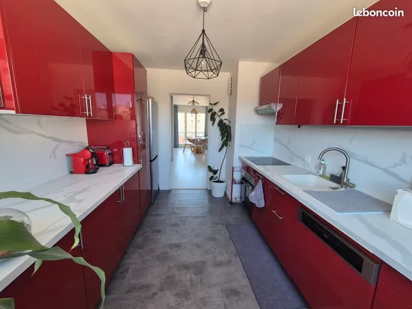 T2 58 m² - Wilson, Dijon - Balcon Sud, parking privatif