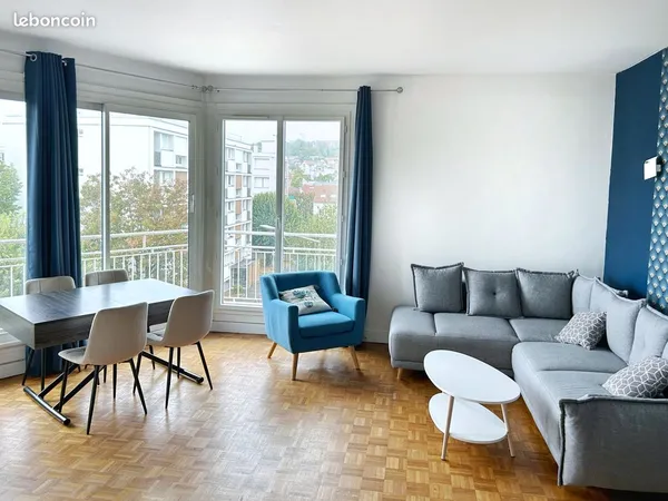 Suresnes - Beau T3 meublé de 64 m² lumineux et traversant, avec balcon, vue dégagée et cave