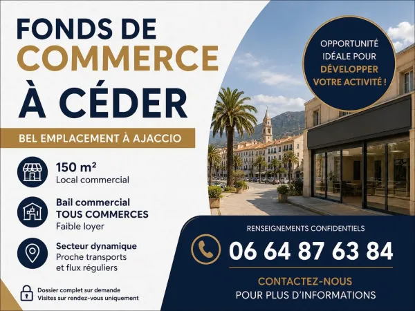 Fonds de commerce 1 pièce 100 m²