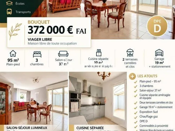 Pavillon 4 pièces 95 m²