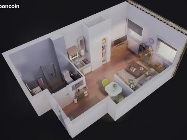 Strasbourg Meinau — Studio de 23,30 m² et place de parking souterrain dans résidence récente (2016)