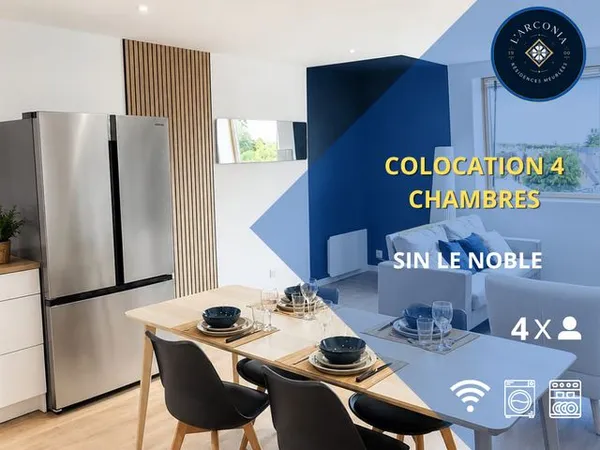 Chambre en colocation haut de gamme - Tout inclus - Douai / Sin-le-Noble