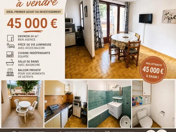 Studio Lumineux avec Balcon