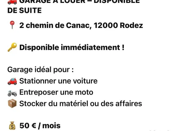 Stationnement Location Rodez 50€