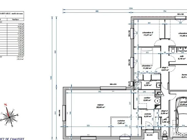 Maison plein pied 120 m²