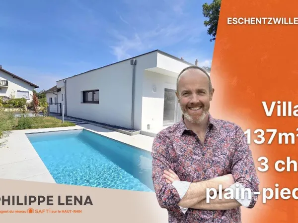 VILLA NEUVE, plain-pied, 3 chambres avec piscine