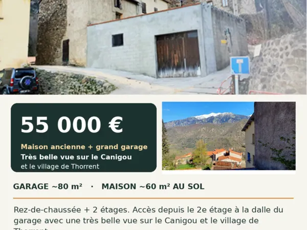 Maison Vente Sahorre 2p 60m² 55000€