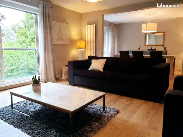 Appt meublé 3 chbres 115m²+garage Tram Lille St Maur