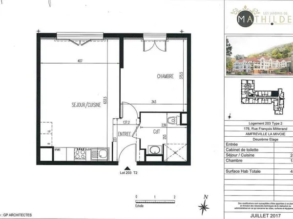 Appartement 2 pièces 45 m²