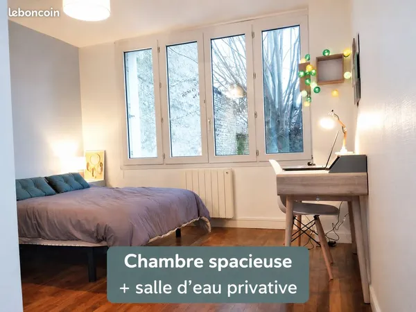 🏡 Chambre avec salle d'eau privative - colocation calme avec jardinet centre-ville Niort