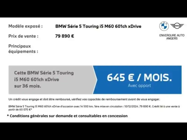 Bmw Serie 5 série 5 touring i5 m60 601ch xdrive — photo 16