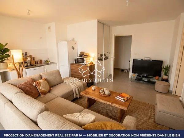 T2 de 44 m² au calme avec balcon de 8 m² et garage possible en