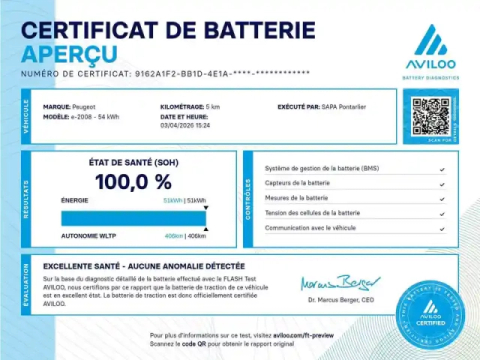 Peugeot 2008 electrique 54 kwh 156 ch