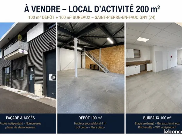 À VENDRE - Local d'activité de 200 m² - Saint-Pierre-en-Faucigny (74)