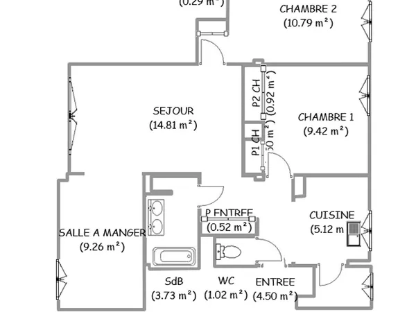 Appartement 3 pièces 63 m²