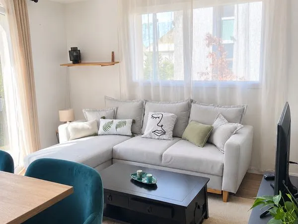 Appartement meublé T2 45m² avec jardin et place de parking en sous-sol à Beaupré Lalande Vannes