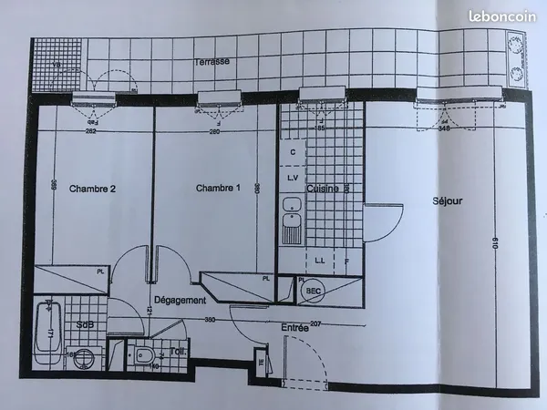 Location appartement vaureal 3p